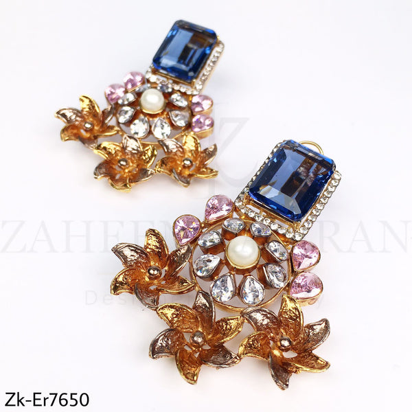 Cubic floral Studs