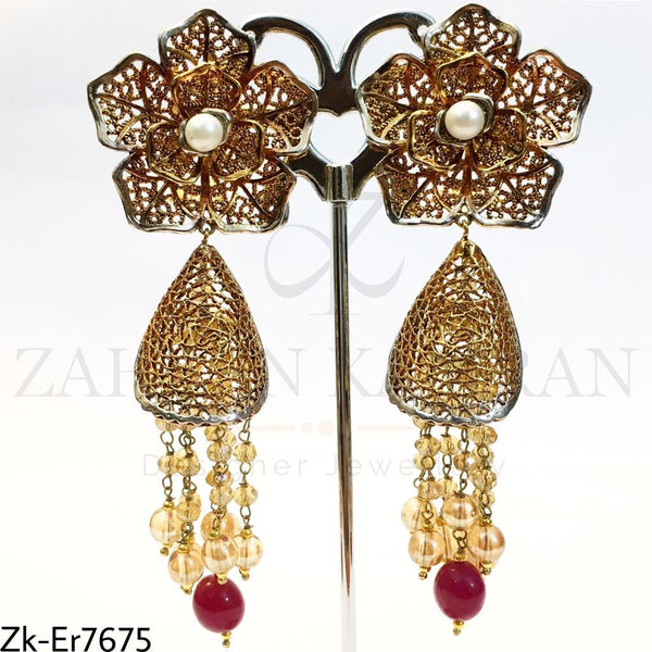 Ruby floral danglers