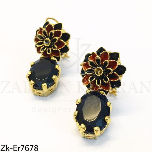 Rosy floral studs