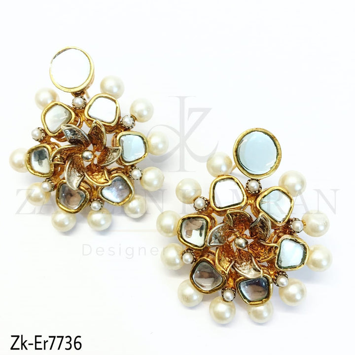 Kundan floret studs