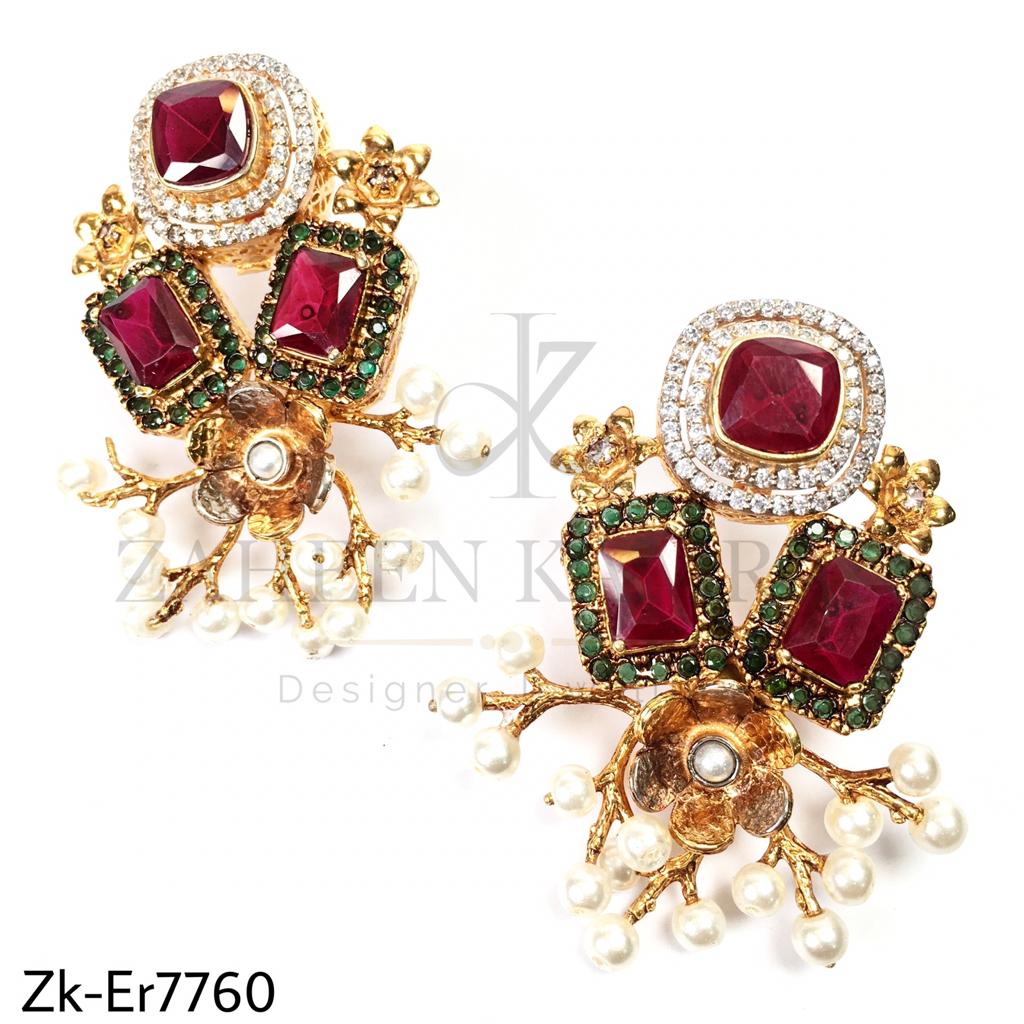 Lustrous ruby earrings.