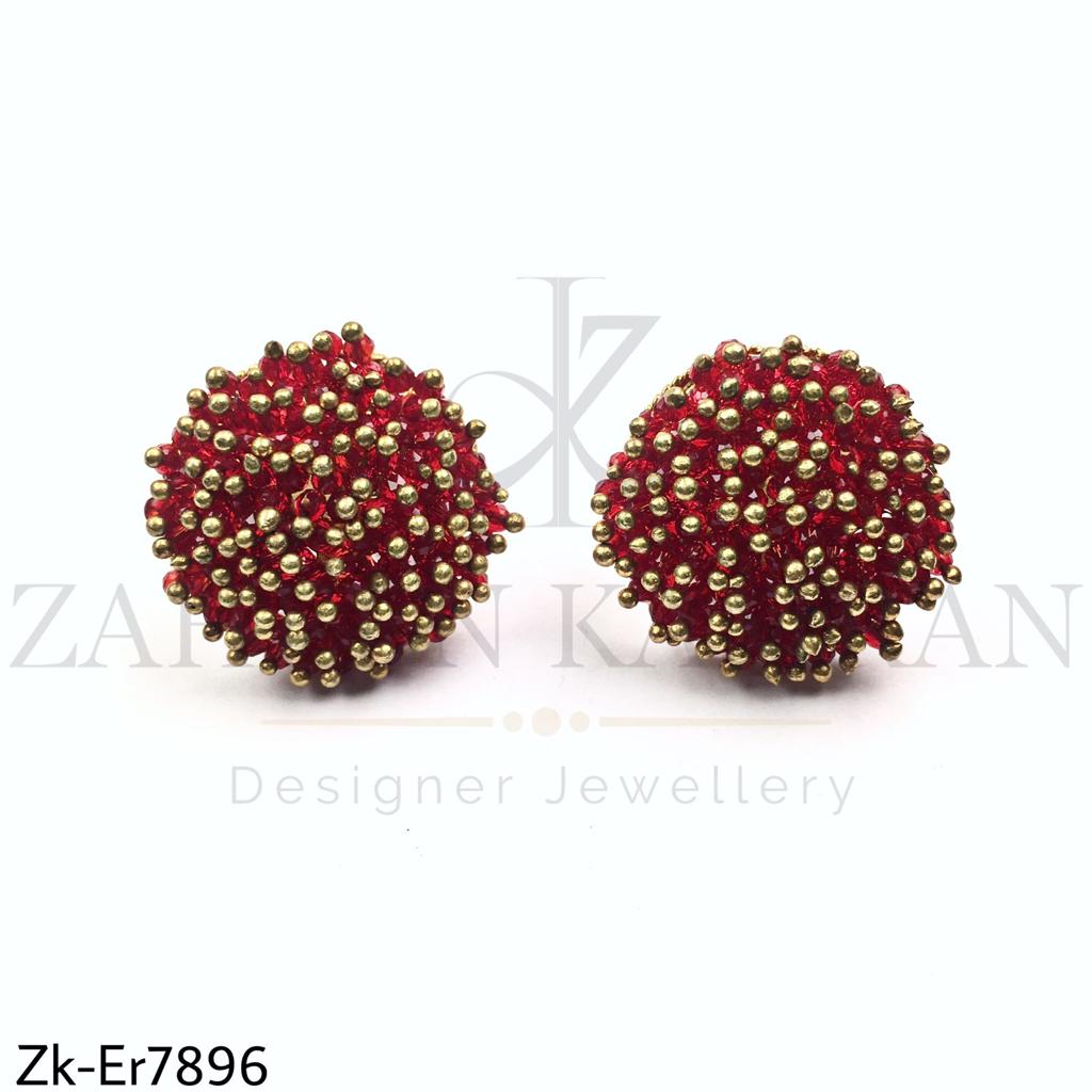 Clustered garnet studs.