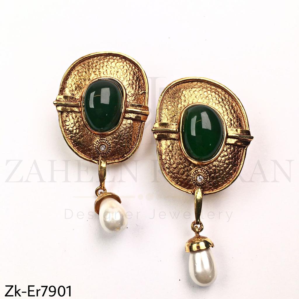 Rotate emeralds earrings.