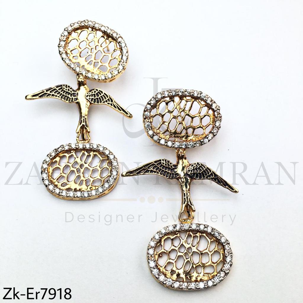 Bird net earrings.