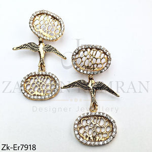 Bird net earrings.