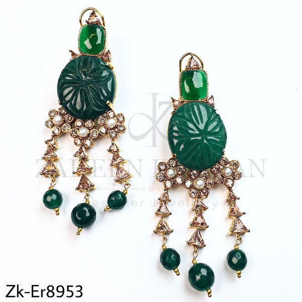 Glaze emerald earrings.