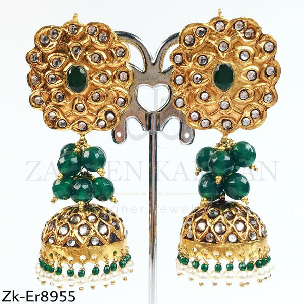 Emerald clustered earrings.