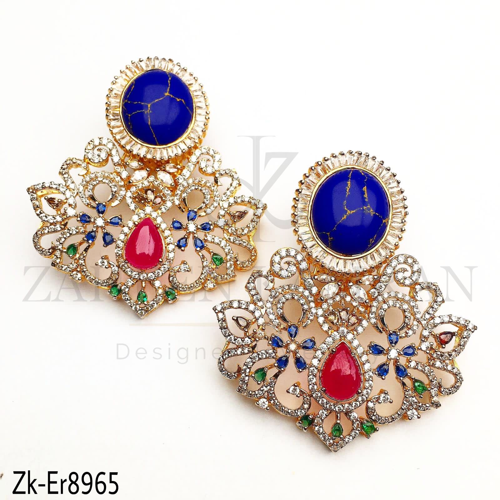 Oval floral earrings