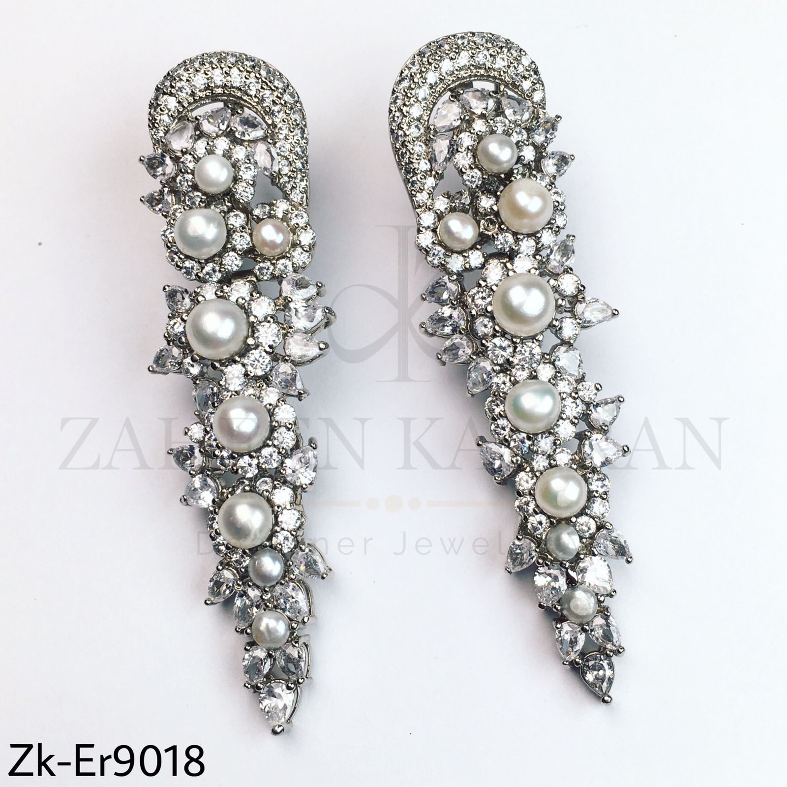 Dazzling silver earrings.