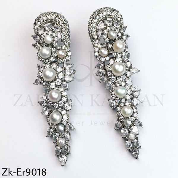 Dazzling silver earrings.