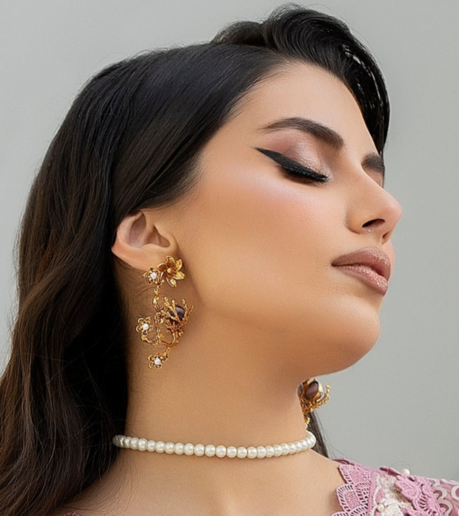 Unique floral earrings.