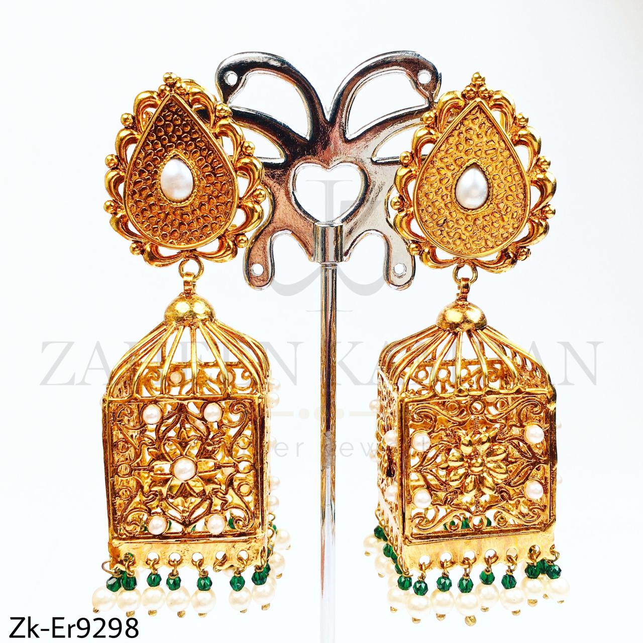 Block style earrings.