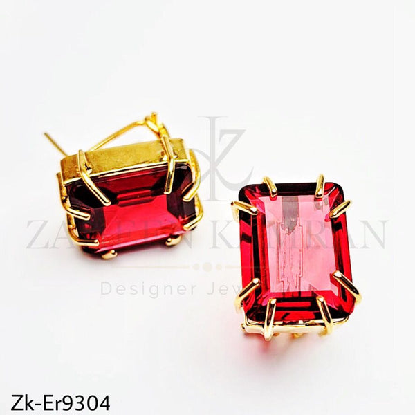 Square earrings.