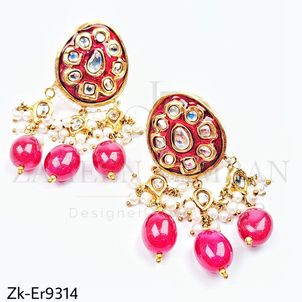 Meenakari earrings.