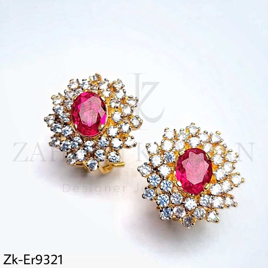 Floral earrings.