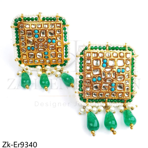 Squarish earrings.