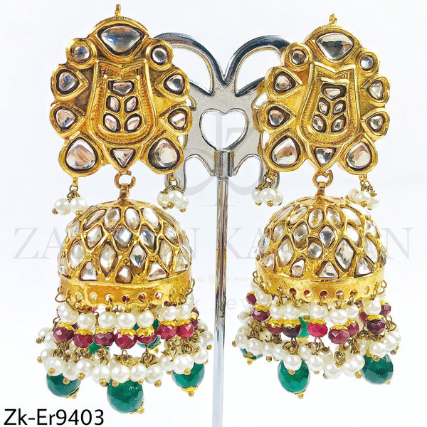 Kundan earrings.