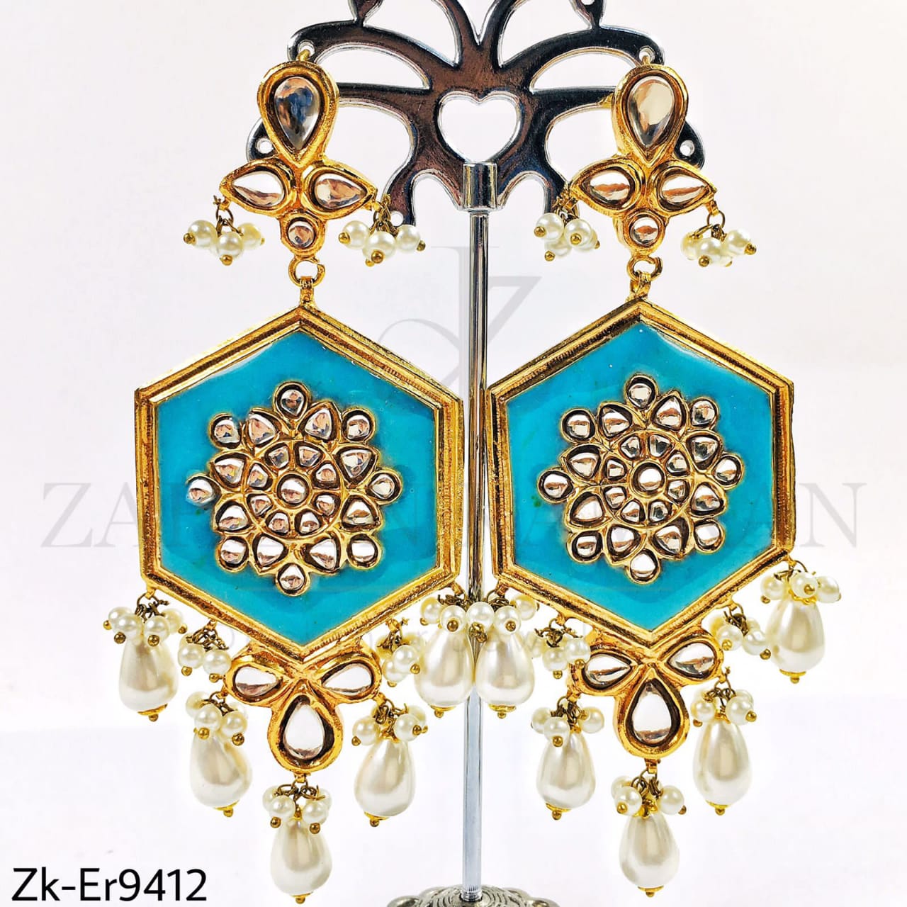 Hexagon earrings.