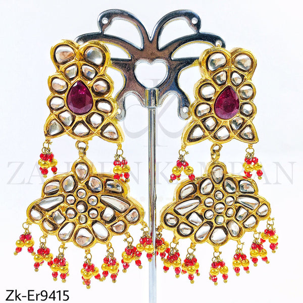 Kundan earrings.