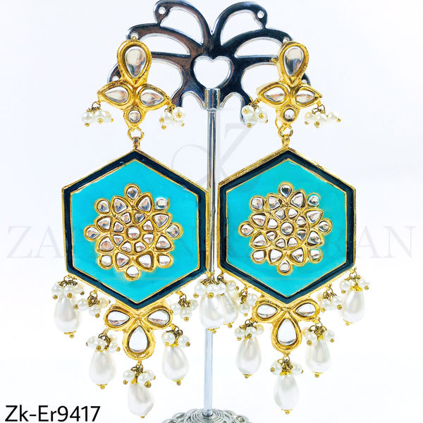 Hexagon earrings.