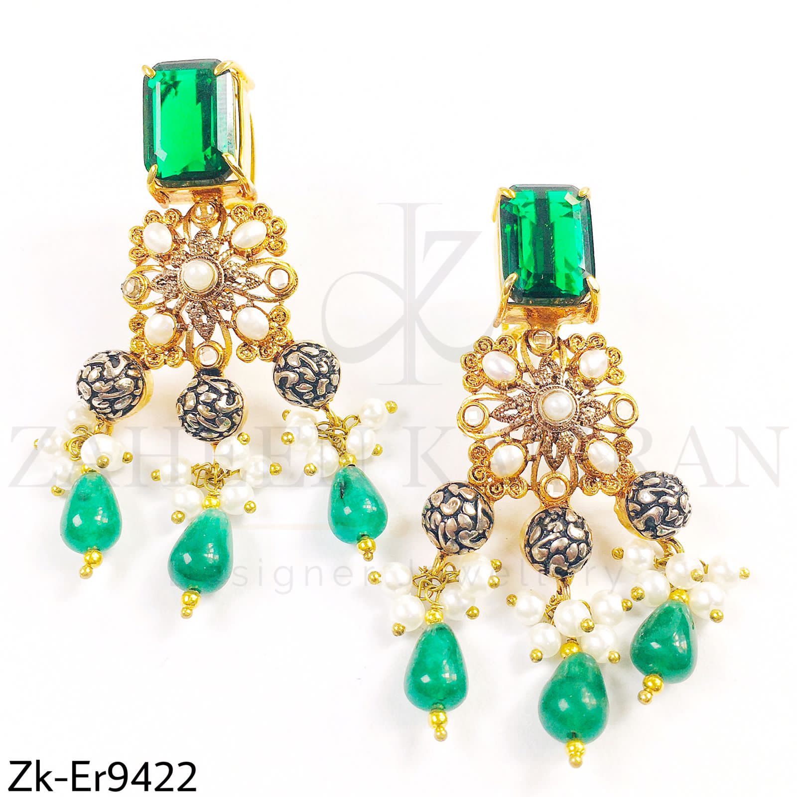 Hanging earrings.