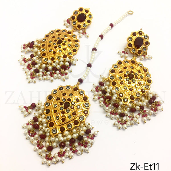 Kundan Earrings tikka pair