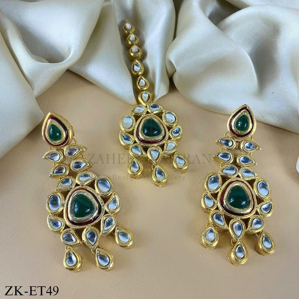 KUNDAN EARRINGS AND TIKKA