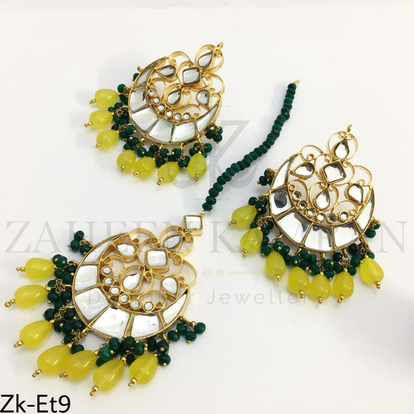 Kundan seesh earrings tikka