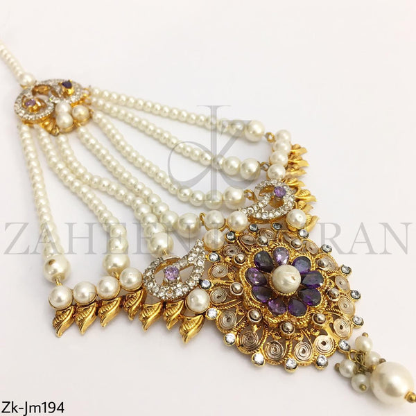 Amethyst gold jhumar