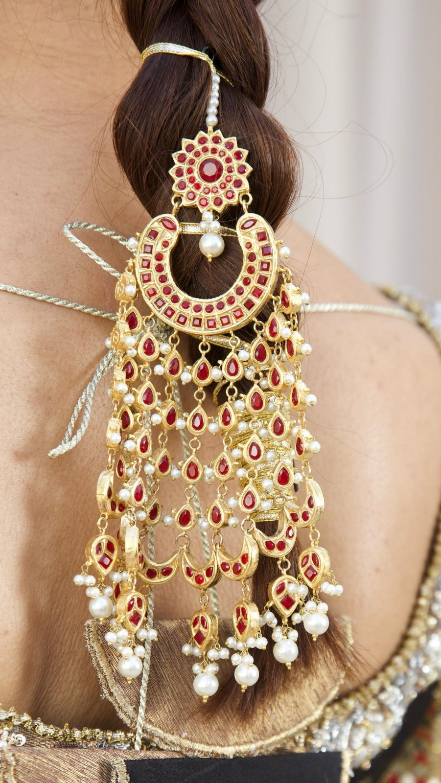 Kundan ruby jhumar