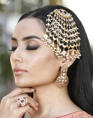 Kundan ruby jhumar
