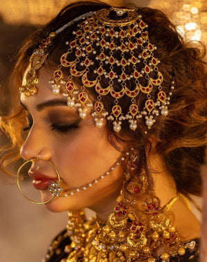 Kundan ruby jhumar