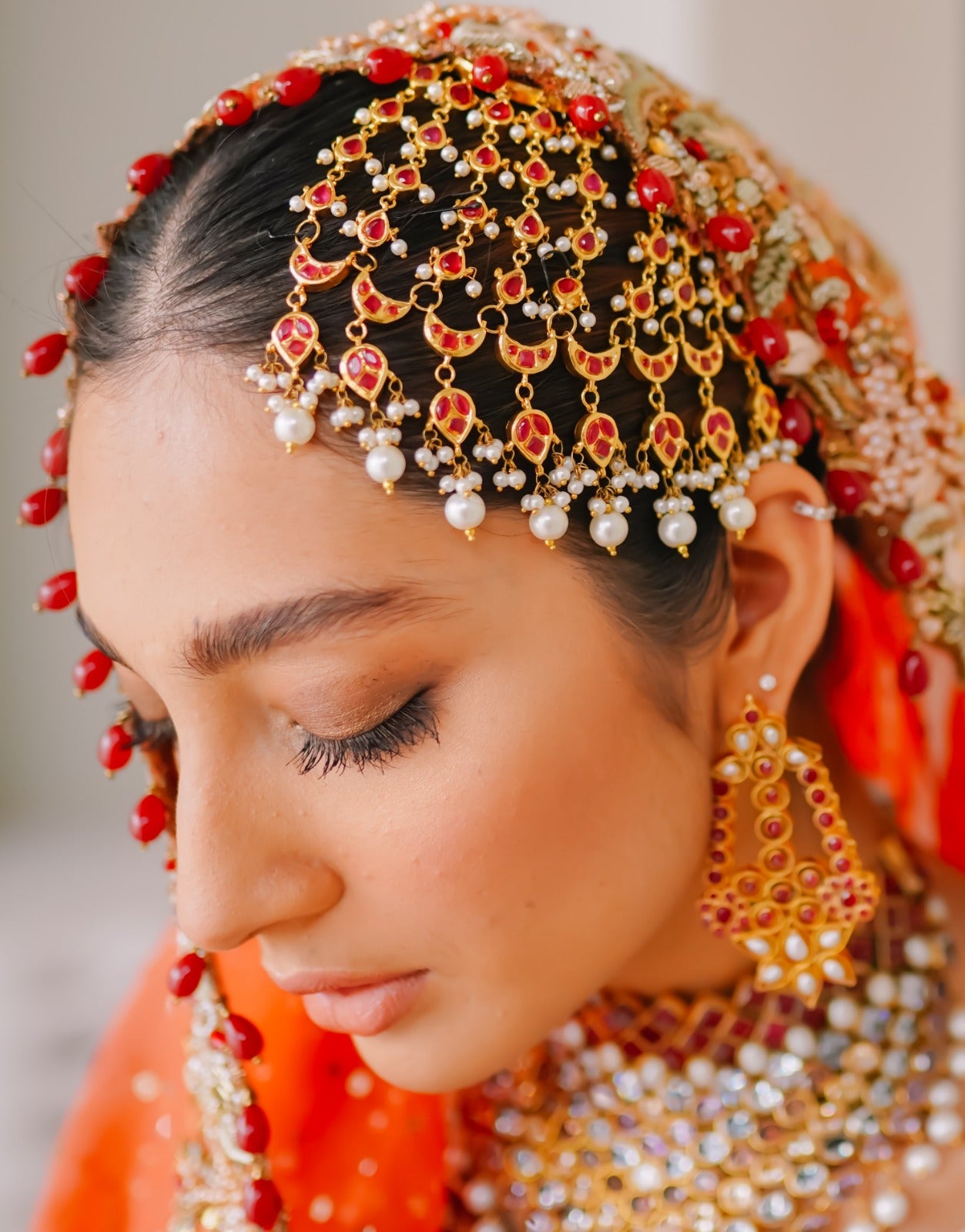 Kundan ruby jhumar