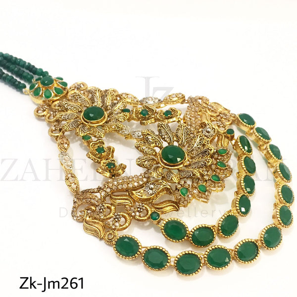 Elegant Emerald Gold jhumar