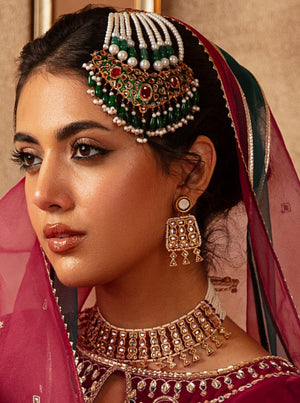 Kundan Ruby Jhumar