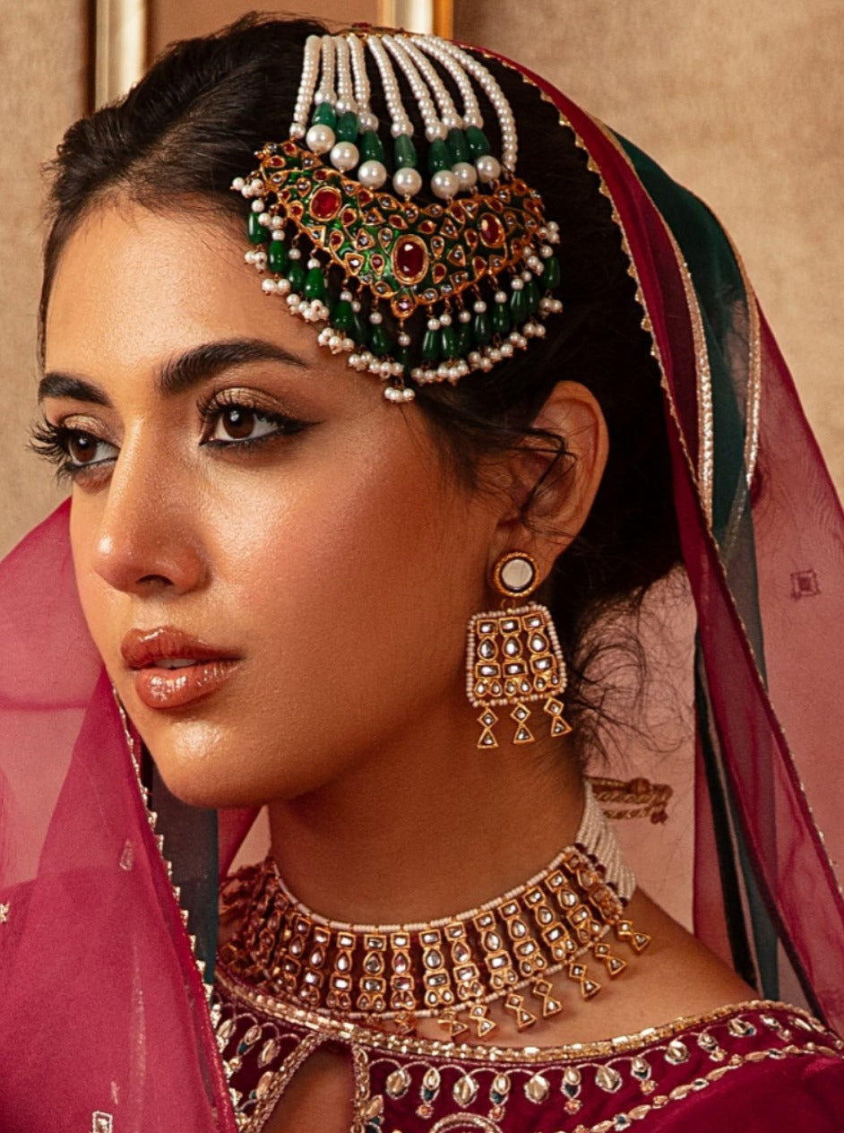 Kundan Ruby Jhumar
