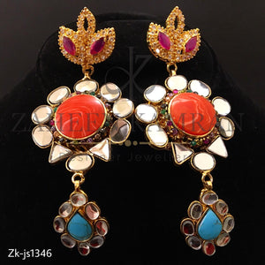 Coral Kundan Necklace Set