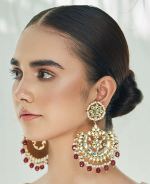 Ruby Pearls Necklace Set