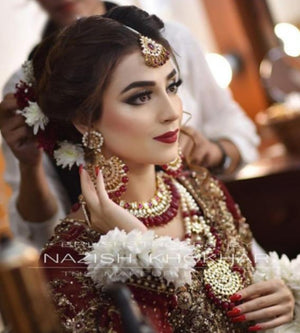 Ruby Pearls Necklace Set