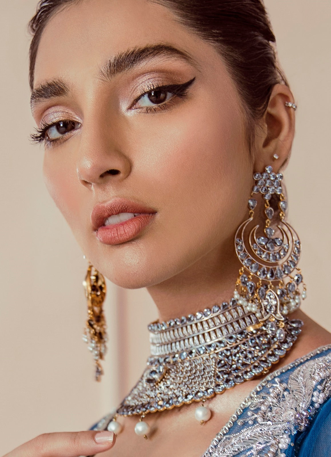 Pear Kundan Stylish Necklace Set