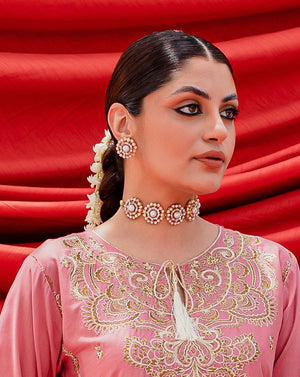 Floral Crystal Necklace Set