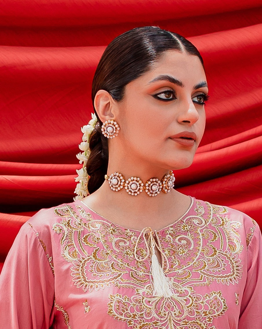 Floral Crystal Necklace Set