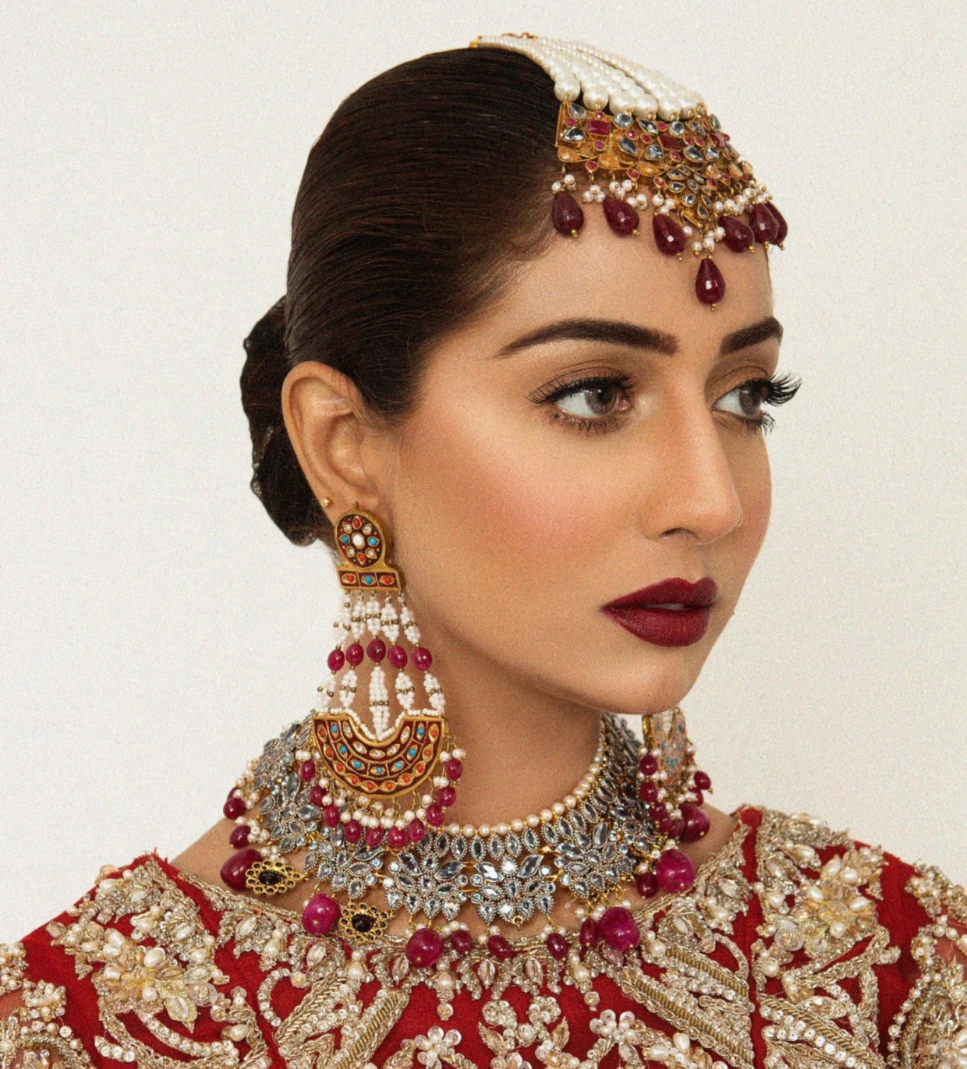 Kundan Ruby Antique Necklace Set