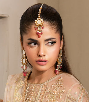 Fancy Oval Kundan Necklace Set