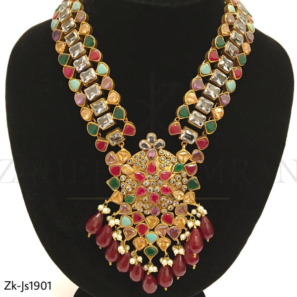 Multi Stones Kundan Necklace Set