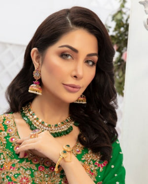 Green Beads Kundan necklace