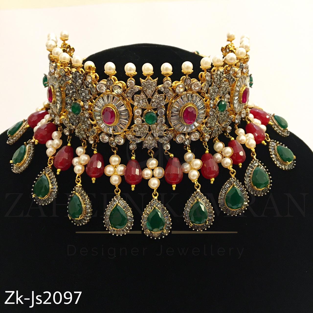 Emerald rubby bridal set