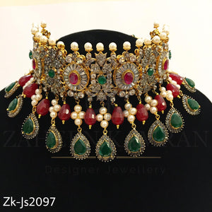 Emerald rubby bridal set