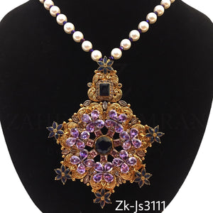 Amethyst Sapphire Pendant Mala