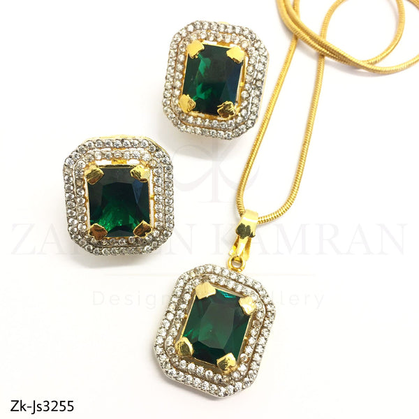 Emerald Pendant Set